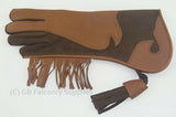 Children's Falconry Glove Long Cuff (double skinned) (Chocolate & Tan)