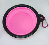 Dog Travel Bowl, Water Food Pet,  Silicone Collapsible & Carabiner