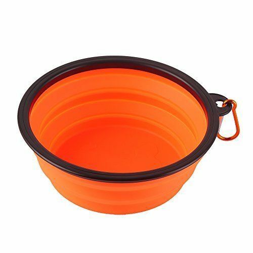 Dog Travel Bowl, Water Food Pet,  Silicone Collapsible & Carabiner