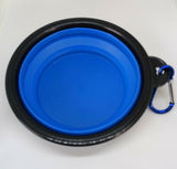 Dog Travel Bowl, Water Food Pet,  Silicone Collapsible & Carabiner